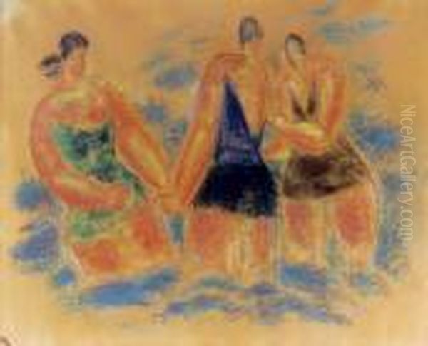 Bathers Oil Painting by Leo Gestel