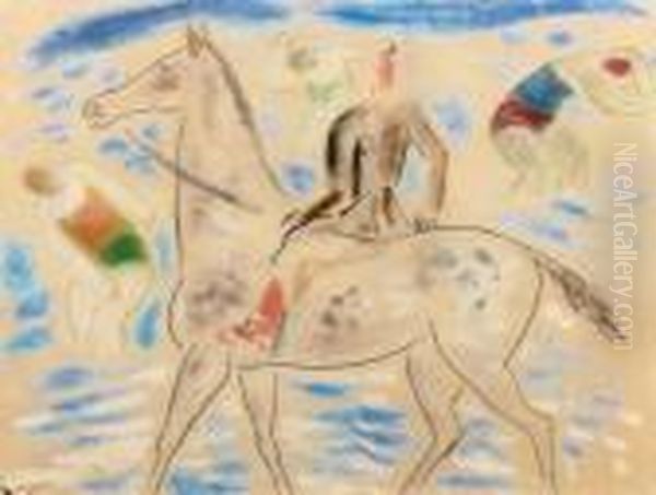 Horserider On The Beach Oil Painting by Leo Gestel