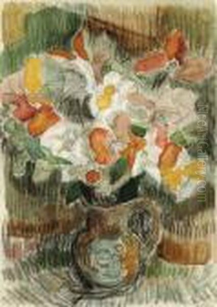 Still Life Of Flowers Oil Painting by Leo Gestel