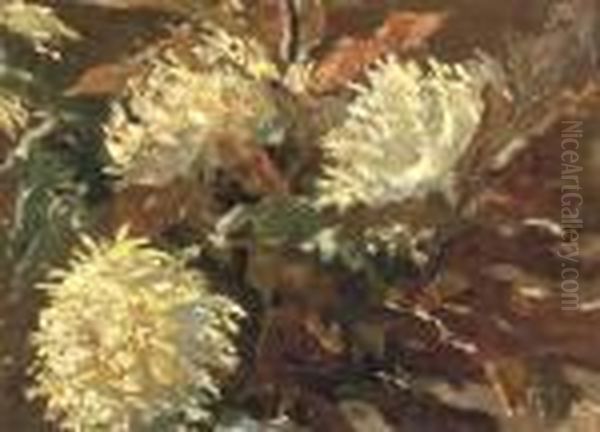 Chrysanthemums Oil Painting by Leo Gestel