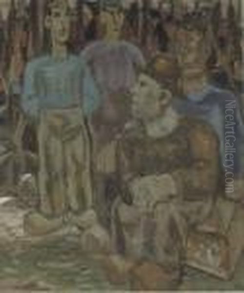 Fishermen, Spakenburg Oil Painting by Leo Gestel