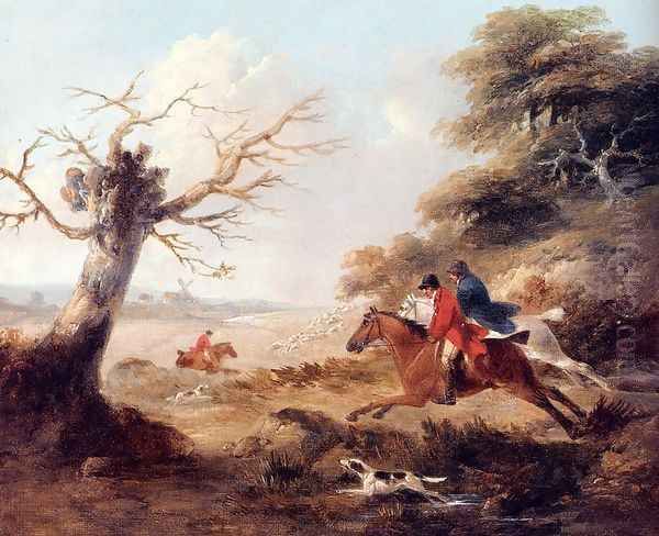 Full Cry Oil Painting by George Morland