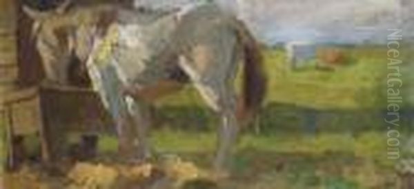 Horse Oil Painting by Leo Gestel