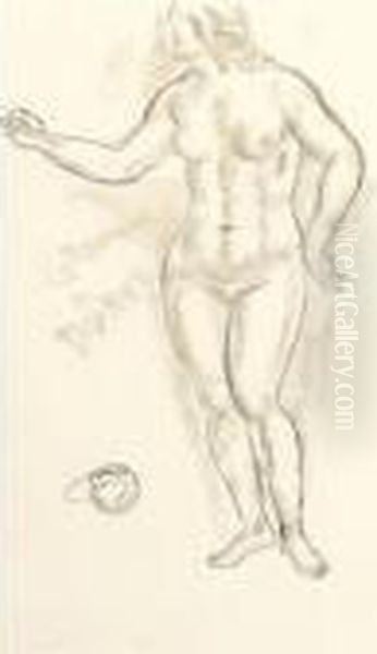 Female Nude Oil Painting by Leo Gestel