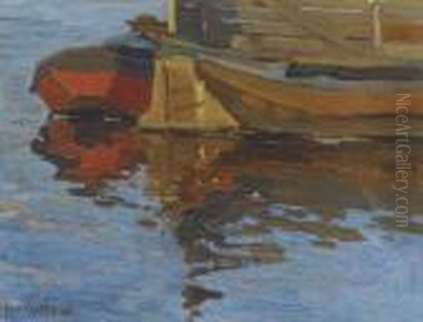 Aan De Amstel Oil Painting by Leo Gestel