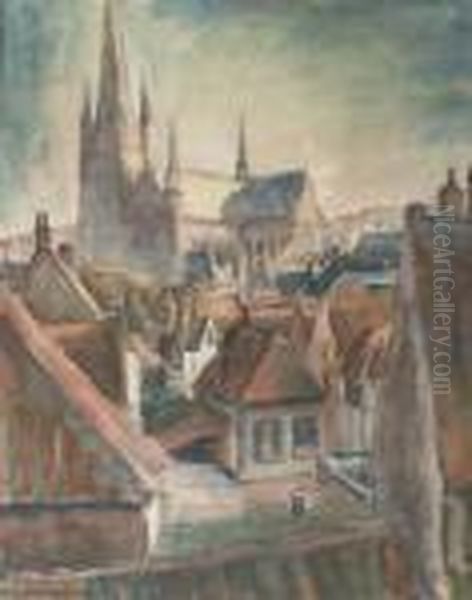 Uitzicht Over Woerden Oil Painting by Leo Gestel