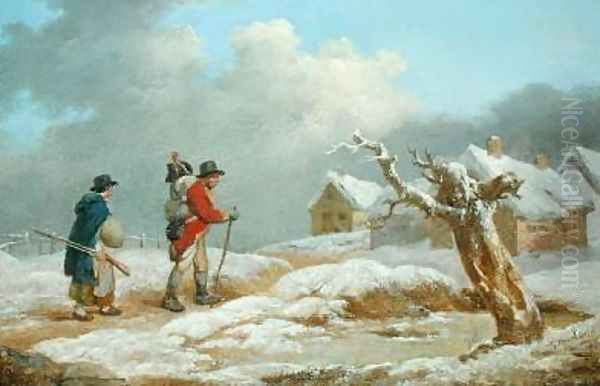 A Soldiers Return Oil Painting by George Morland