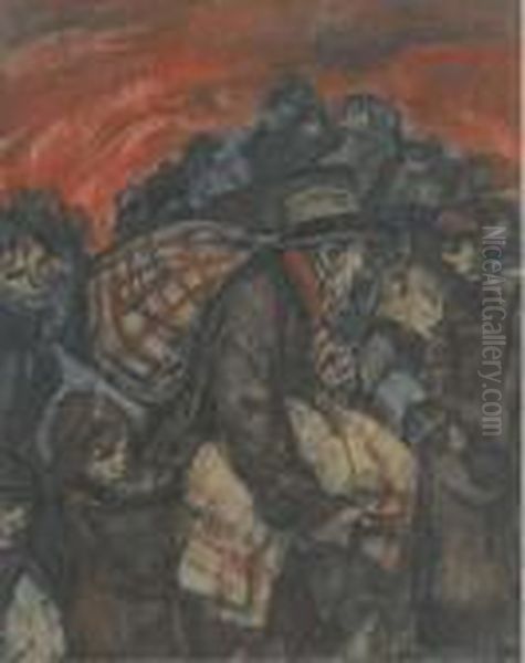 De Vlucht Uit Belgie Oil Painting by Leo Gestel