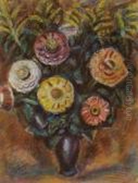 Stilleven Met Bloemen Oil Painting by Leo Gestel