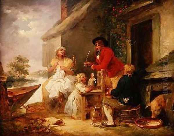 Cottage Door Oil Painting by George Morland