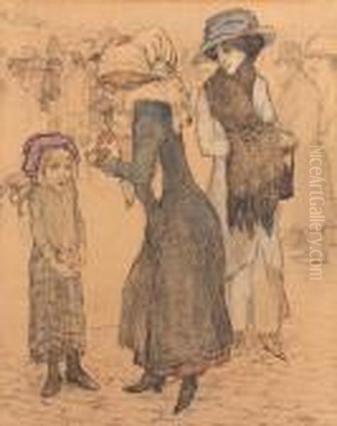 Asking For Alms Oil Painting by Leo Gestel