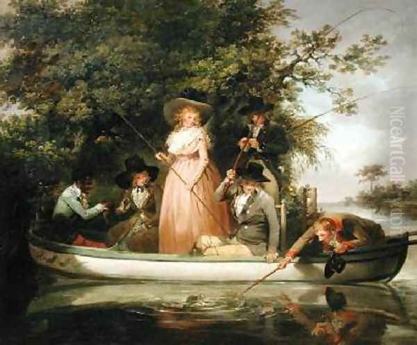 A Party Angling Oil Painting by George Morland