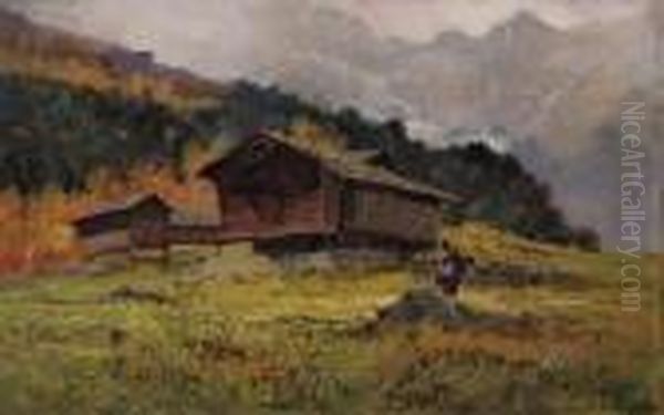 Valle D'aosta Oil Painting by Cesare Gheduzzi