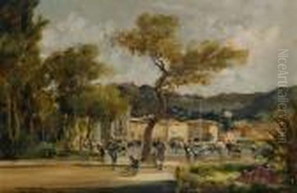 Veduta Di Rapallo Oil Painting by Cesare Gheduzzi