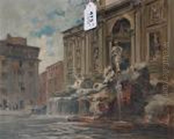 Fontana Di Trevi Oil Painting by Cesare Gheduzzi