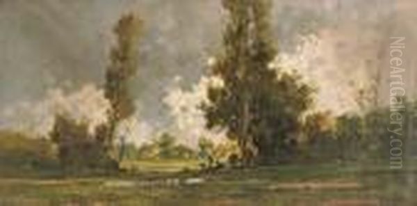 Campagna Piemontese Oil Painting by Cesare Gheduzzi