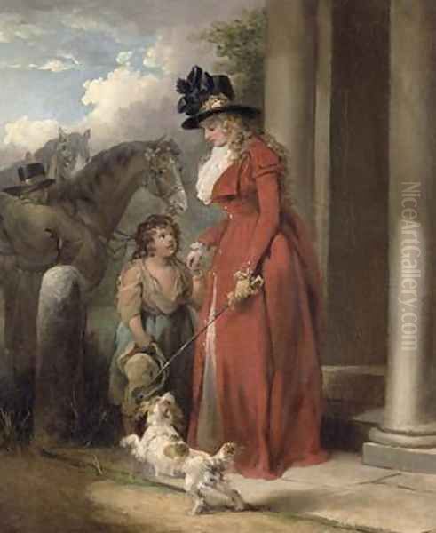 The Squires Door 1790 Oil Painting by George Morland