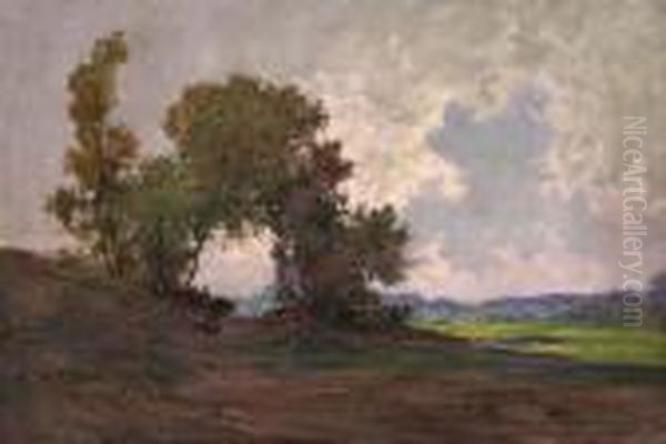 Paesaggio Piemontese Oil Painting by Cesare Gheduzzi