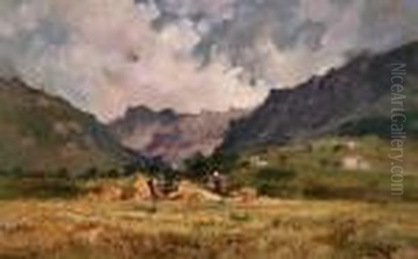 In Valfurva (sondrio), Campo Di Segala Oil Painting by Cesare Gheduzzi