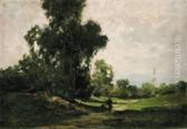 Paesaggio Di Campagna Oil Painting by Cesare Gheduzzi