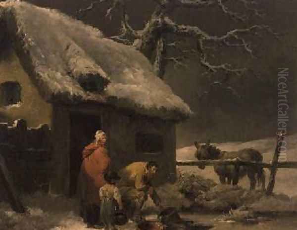 Breaking the Ice Oil Painting by George Morland