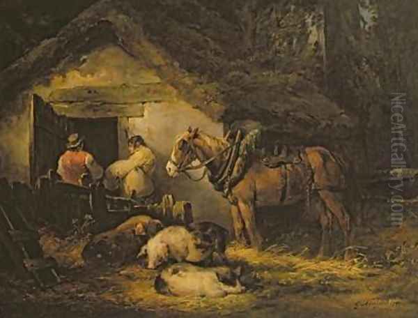 The Stable Door 1791 Oil Painting by George Morland