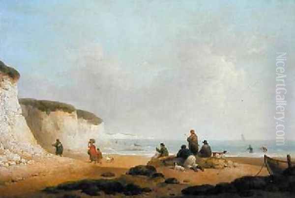 Calm off the Coast of the Isle of Wight 1799-1804 Oil Painting by George Morland