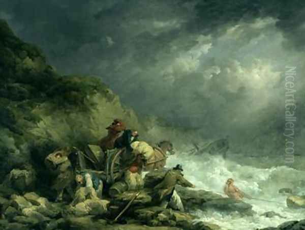 The Wreckers Oil Painting by George Morland