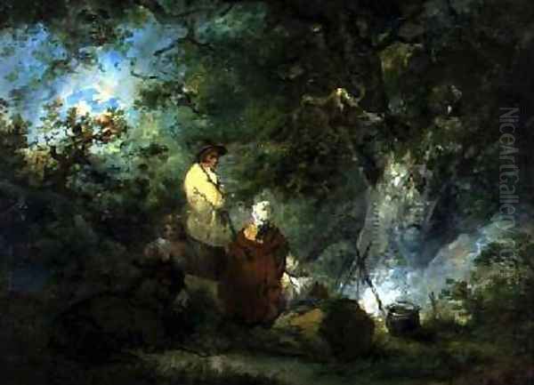 Gypsies by a Campfire 1792 Oil Painting by George Morland