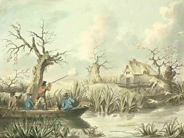 Duck Shooting Oil Painting by George Morland