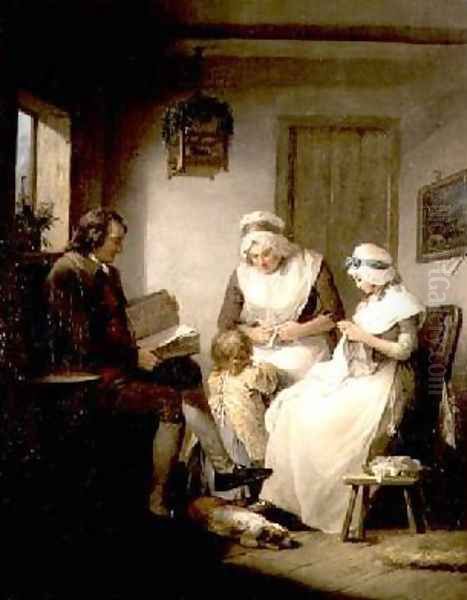 The Story of Laetitia Domestic Happiness Oil Painting by George Morland