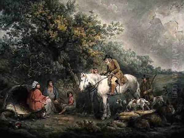 Morning or The Benevolent Sportsman Oil Painting by George Morland