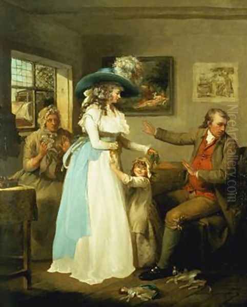 The Story of Laetitia The Virtuous Parent Oil Painting by George Morland