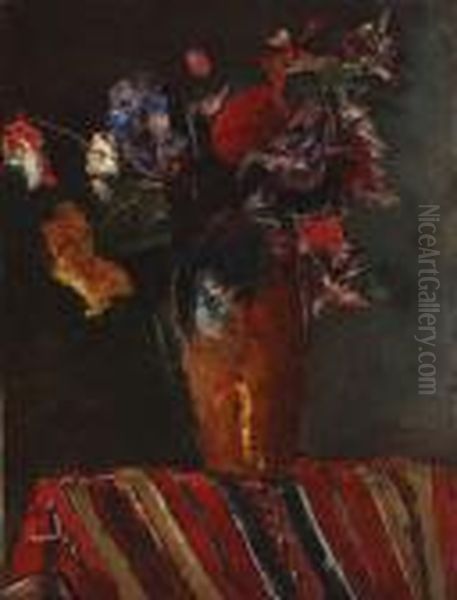 Plain Flowers Oil Painting by Petrascu Gheorghe