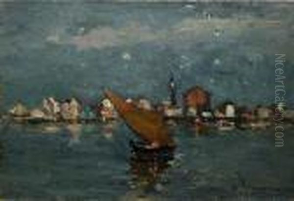 Noapte La Venetia Oil Painting by Petrascu Gheorghe