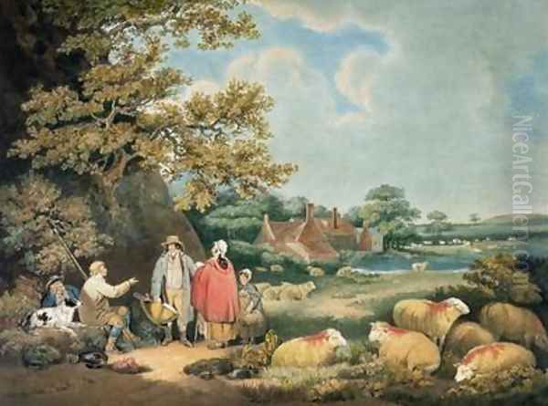 The Shepherds Oil Painting by George Morland