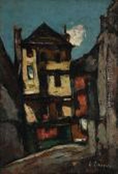 Houses In Morlaix Oil Painting by Petrascu Gheorghe