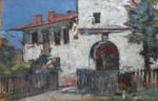 Turn La Trgoviste Oil Painting by Petrascu Gheorghe