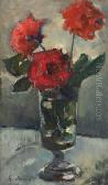 Roses Oil Painting by Petrascu Gheorghe