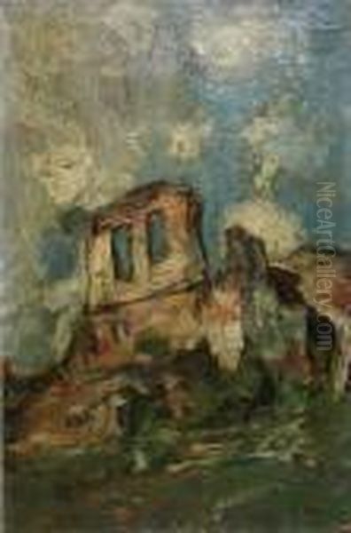 Ruine Oil Painting by Petrascu Gheorghe