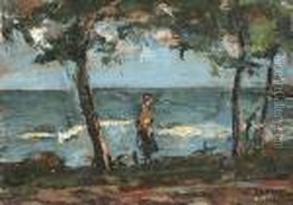 At The Seaside Oil Painting by Petrascu Gheorghe