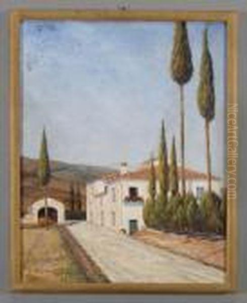 Strada Di Paese Oil Painting by Oscar Ghiglia