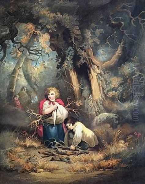 Gathering Wood Oil Painting by George Morland