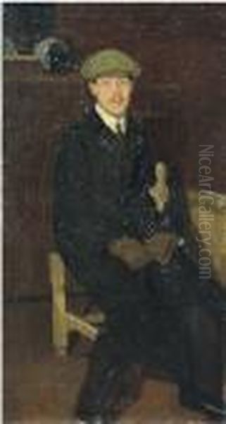 Ritratto Di Llewelyn Lloyd Oil Painting by Oscar Ghiglia