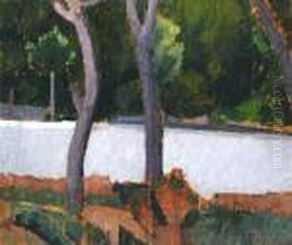 Due Alberi Oil Painting by Oscar Ghiglia