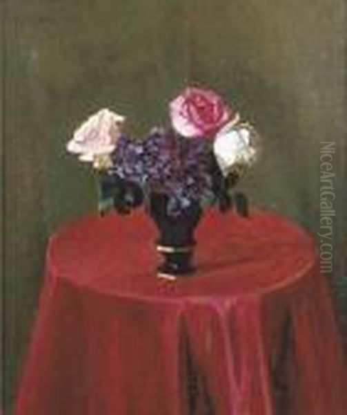 Vaso Con Fiori Oil Painting by Oscar Ghiglia