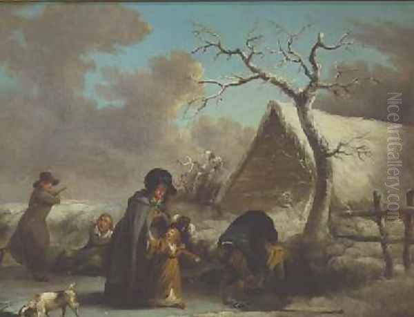 Skating Scene 1792 Oil Painting by George Morland