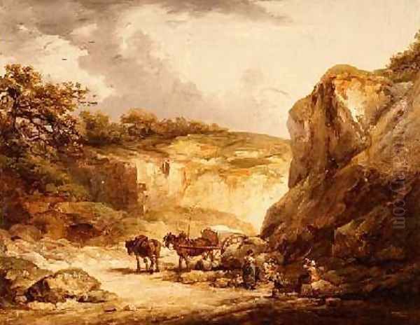 Quarry Scene 2 Oil Painting by George Morland