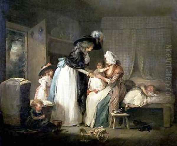 The Visit to the Child at Nurse 1788 Oil Painting by George Morland