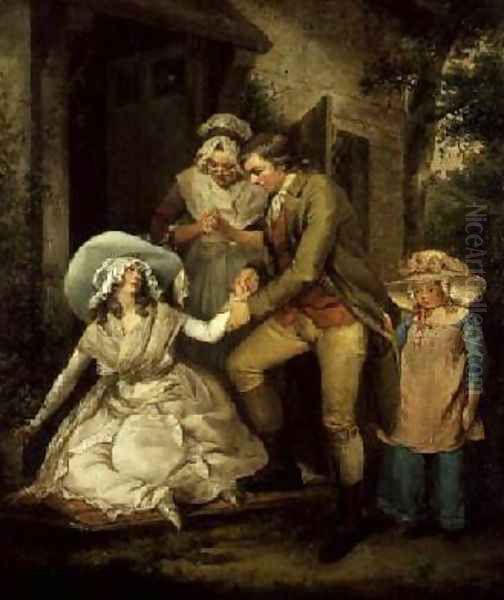 The Story of Laetitia The Fair Penitent Oil Painting by George Morland